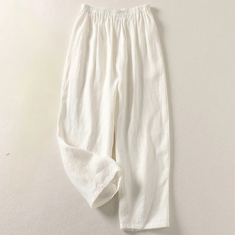 Amalia™ — Pantalon fluide en coton et lin